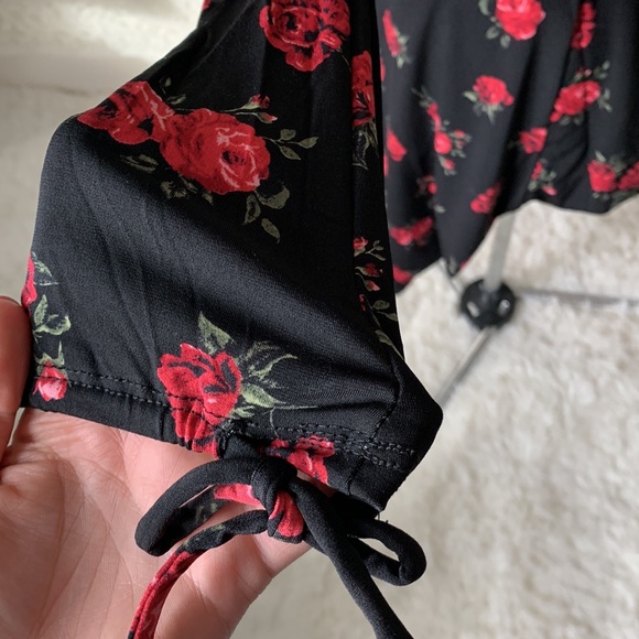 TORRID BLACK FLORAL JERSEY KNIT SKATER DRESS - Picture 9 of 14